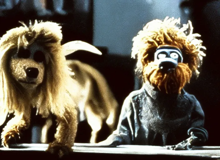 Prompt: dog - thing scene from the 1 9 8 2 science fiction film muppet john carpenter ’ s the thing