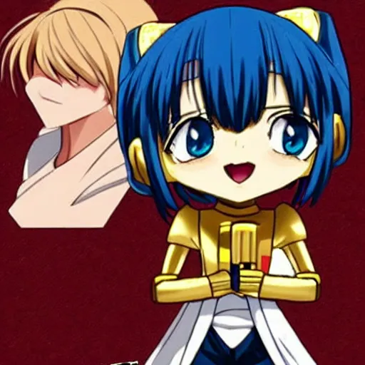 Image similar to C3P0 as a cute anime girl