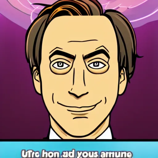 Prompt: screenshot of saul goodman in doki doki literature club