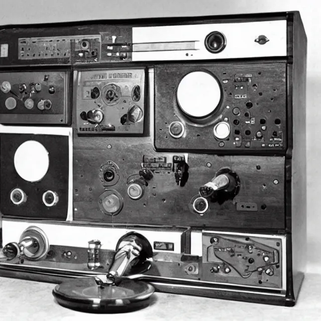 Prompt: vintage photograph of a dream recording machine