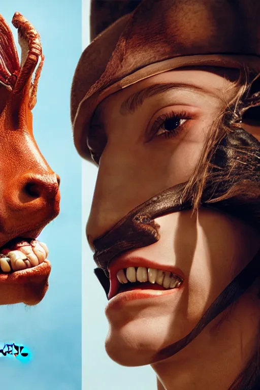 Image similar to dolce & gabbana campaign featuring jar jar binks as a female cowgirl, long eyeslashes, huge juicy lips, big seductive eyes, realistic colors, no filter, realistic vfx simulation