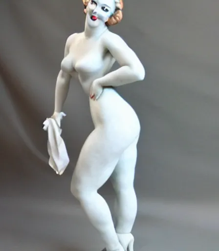 Image similar to pinup statue made from white