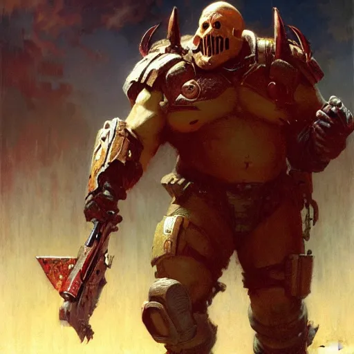 Image similar to Danny DeVito Doom Slayer, knee deep in the dead, by gaston bussiere, craig mullins, Simon Bisley