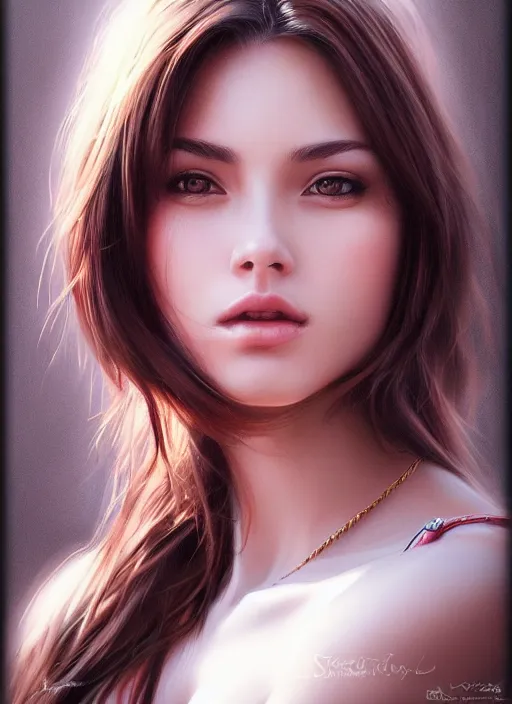 Image similar to photo of a gorgeous young woman in the style of stefan kostic, realistic, sharp focus, 8 k high definition, insanely detailed, intricate, elegant, art by stanley lau and artgerm