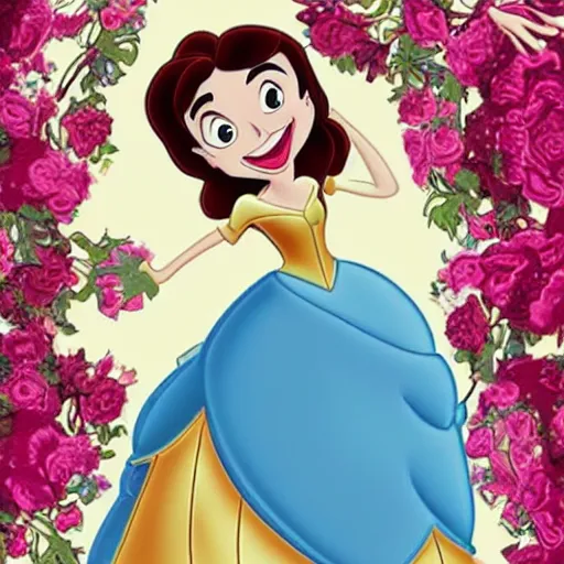 Image similar to of lilly collins as a beauty and the beast disney cartoon princess