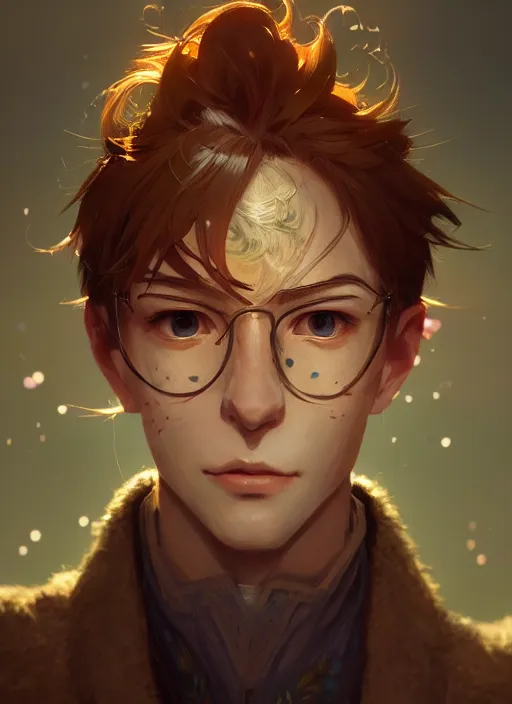 Image similar to a portrait of a male trickster, intricate, tone mapped, ambient lighting, highly detailed, digital painting, artstation, concept art, 4 k, stunning beautiful, sharp focus, by makoto shinkai and akihiko yoshida and hidari and wlop