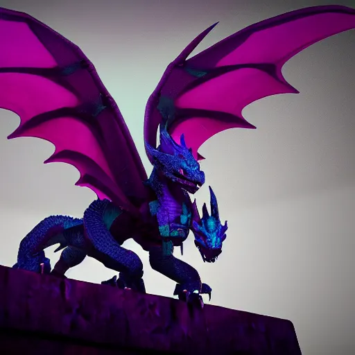 minecraft ender dragon artwork, Stable Diffusion