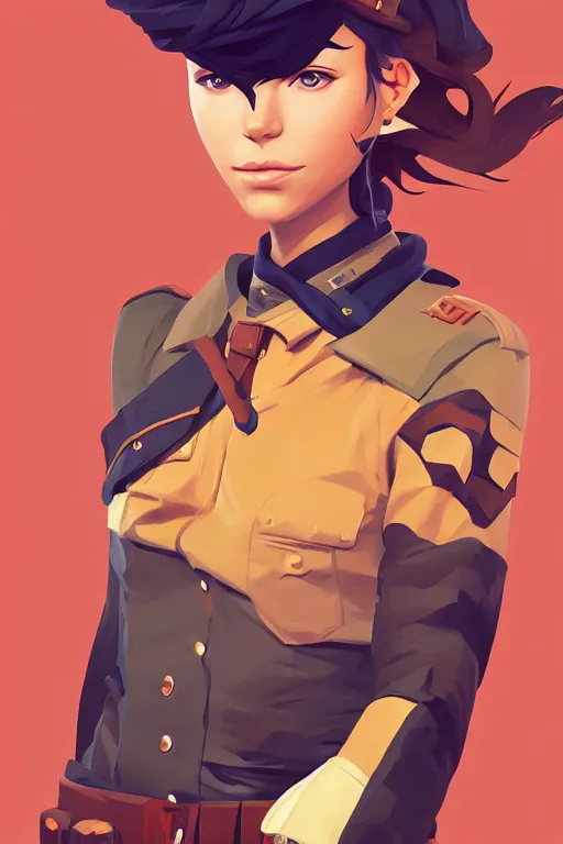 Image similar to desert soldier, smooth face, centered, solid bacgkround, median photoshop filter cutout vector behance, hd by artgerm, jesper ejsing, by rhads, makoto shinkai and lois van baarle, ilya kuvshinov, rossdraws, illustration, art by ilya kuvshinov and gustav klimt