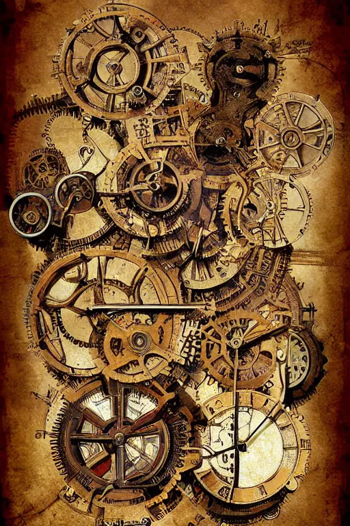 Image similar to anatomical steampunk collage sheet by leonardo da vinci, digital art highly detailed