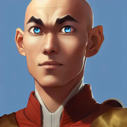 Prompt: a portrait of Aang , made by Stanley Artgerm Lau, WLOP, Rossdraws, ArtStation, CGSociety, concept art, cgsociety, octane render, trending on artstation, artstationHD, artstationHQ, unreal engine, 4k, 8k,