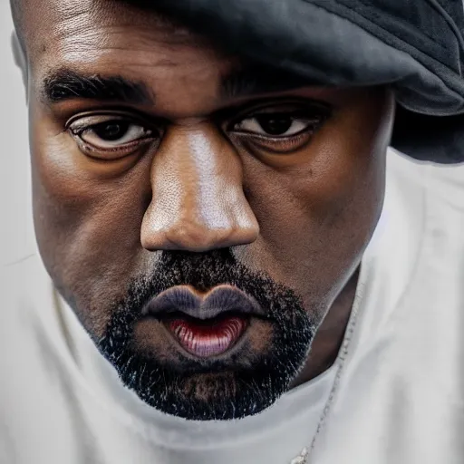 Prompt: Kanye West, XF IQ4, f/1.4, ISO 200, 1/160s, 8K, Sense of Depth, color and contrast corrected, Nvidia AI, Dolby Vision, in-frame