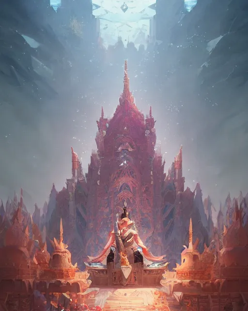 Image similar to emperor with a polygonal kingdom, light dust, magnificent, close up, details, sharp focus, elegant, highly detailed, illustration, by Jordan Grimmer and greg rutkowski and PiNe(パイネ) and 薯子Imoko and 香川悠作 and wlop and maya takamura, intricate, beautiful, Trending artstation, pixiv, digital Art