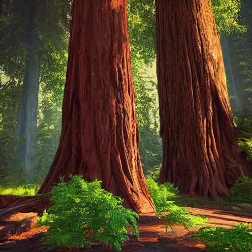 Prompt: Huge redwood tree, epic composition Trending on Artstation, octane render, Insanely Detailed, 8k, HD