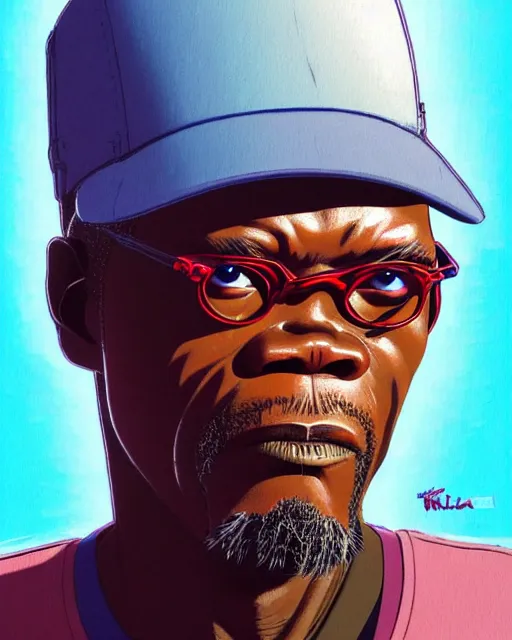 Prompt: Anime as Samuel L. Jackson playing a prawn || cute-fine-face, pretty face, realistic shaded Perfect face, fine details. Anime. realistic shaded lighting poster by Ilya Kuvshinov katsuhiro otomo ghost-in-the-shell, magali villeneuve, artgerm, Jeremy Lipkin and Michael Garmash and Rob Rey as Prawn in Ocean cute smile