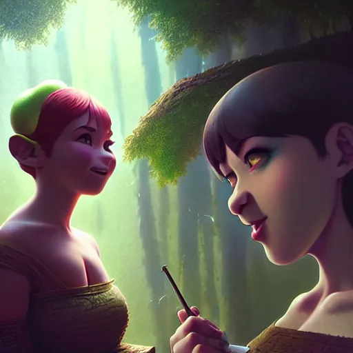 Prompt: shrek by tom bagshaw and ilya kuvshinov, rtx reflections, octane render 1 2 8 k, extreme high intricate details by wlop, digital anime art by ross tran, wide shot, close up shot, composition by sana takeda, dramatic lighting by greg rutkowski