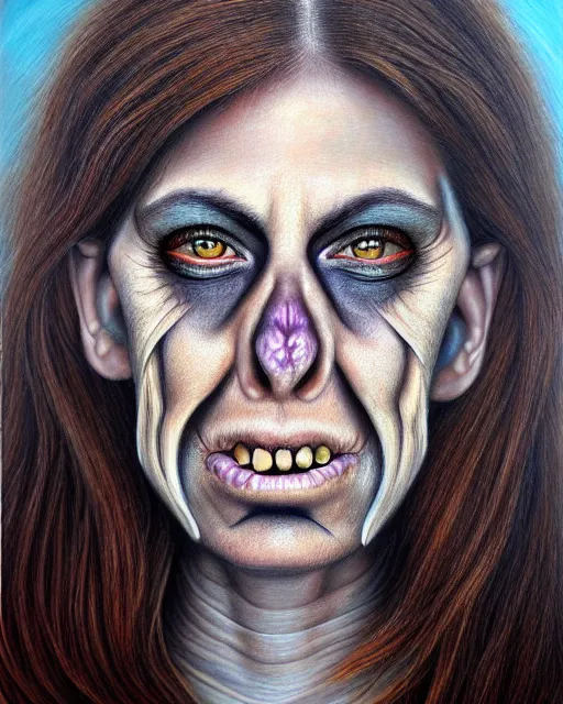 Prompt: a realistic detailed portrait painting of a monster by mona geller