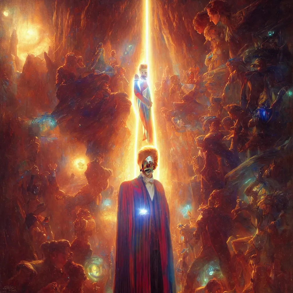 Image similar to david bowie as doctor who, radiant light, caustics, heroic, bright iridescent light, by gaston bussiere, bayard wu, greg rutkowski, maxim verehin