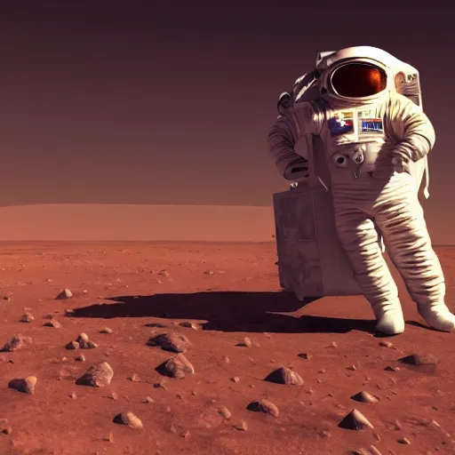 Prompt: redneck astronaut smoking a cigarette on mars detailed, cinematic photo, artstation