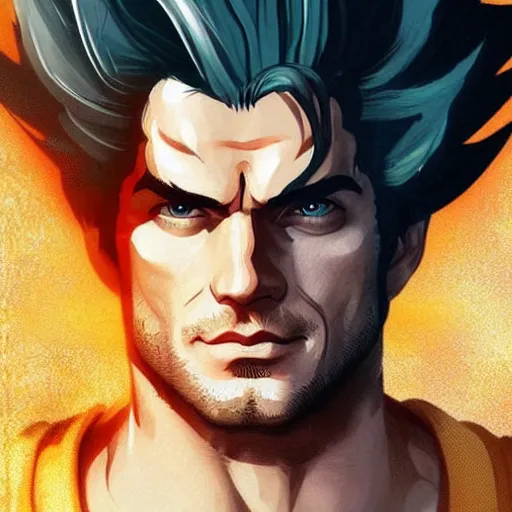 Prompt: henry cavill as goku, au naturel, hyper detailed, digital art, trending in artstation, cinematic lighting, studio quality, smooth render, unreal engine 5 rendered, octane rendered, art style by klimt and nixeu and ian sprigger and wlop and krenz cushart