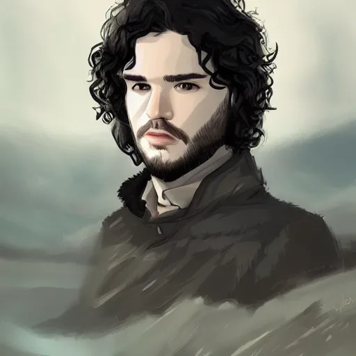 Image similar to john snow in an amazing and beautiful landscape, artstation