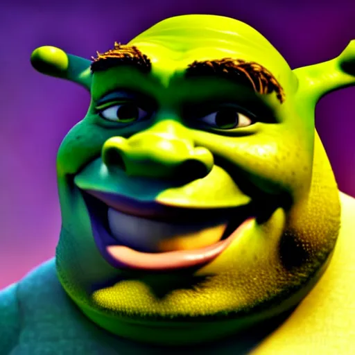 Image similar to a stock photo of shrek eating an onion, 8 k, ultra - realistic