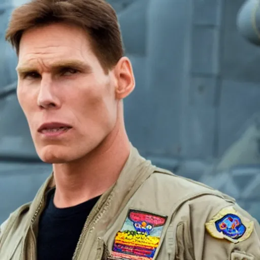 Image similar to Live Action Still of Jerma in Top Gun, real life, hyperrealistic, ultra realistic, realistic, highly detailed, epic, HD quality, 8k resolution, body and headshot, film still