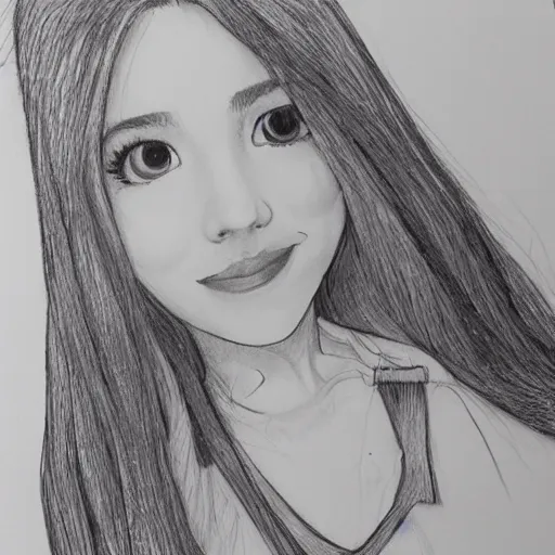 Image similar to belle delphine hand drawn portrait