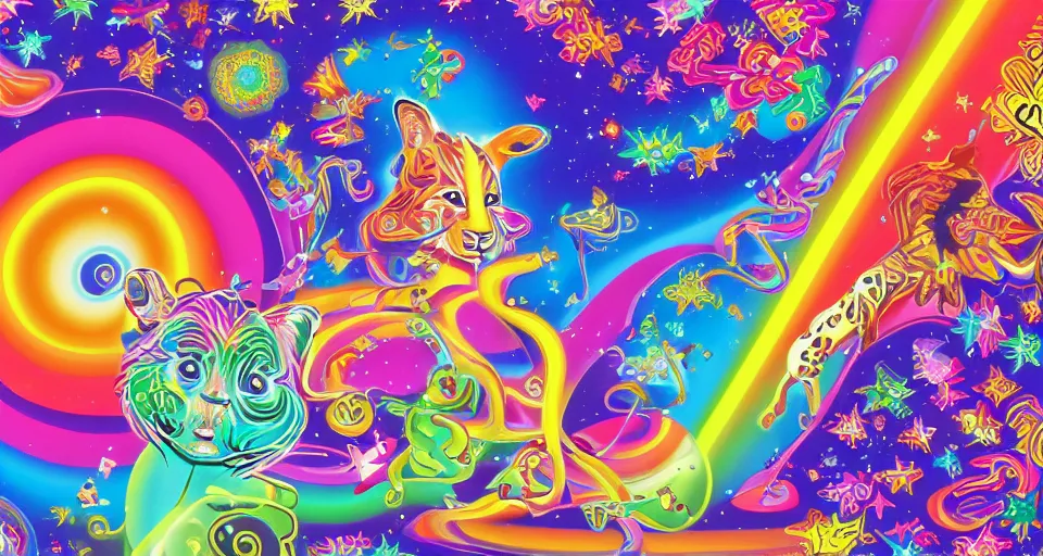 Image similar to the two complementary forces that make up all aspects and phenomena of life, by Lisa Frank,