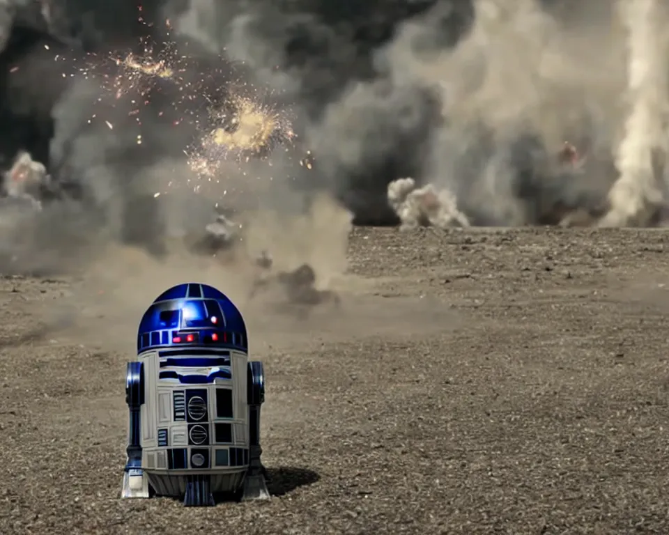 Image similar to footage of R2D2 exploding