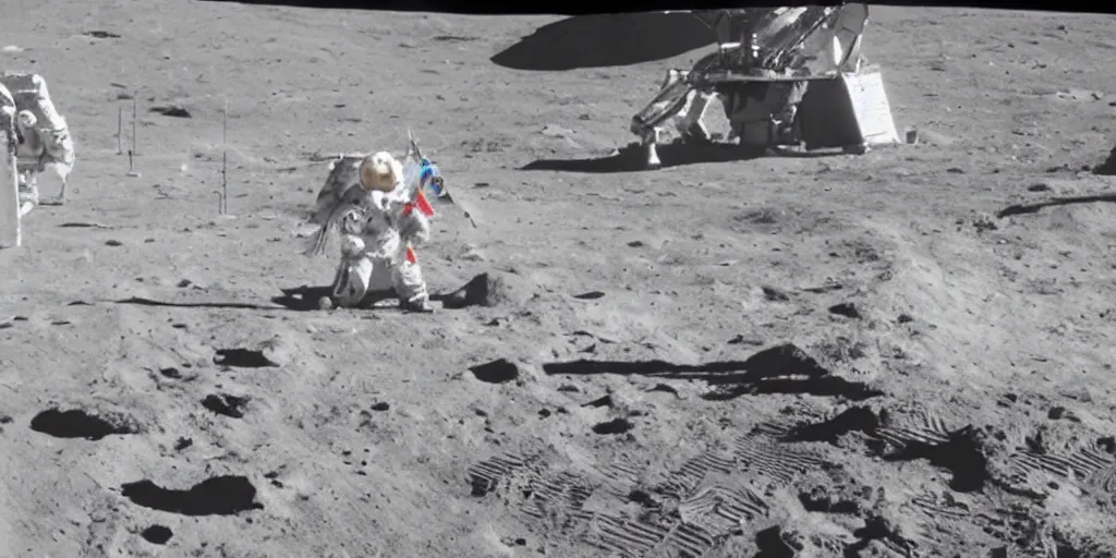 Image similar to A space engineer on the moon