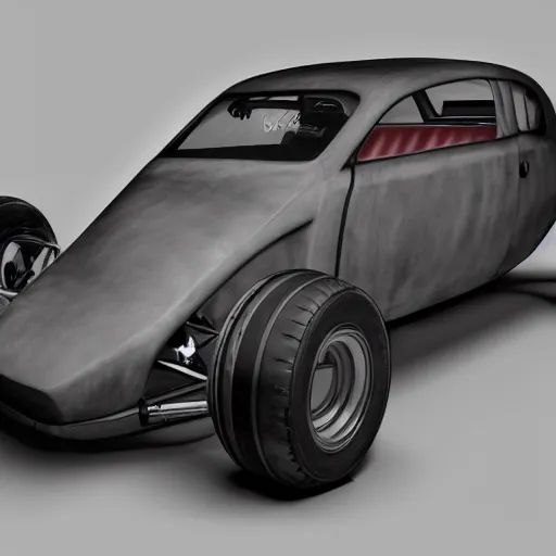 Image similar to matte black chopped and channeled tesla rat rod with a blower protruding out of the hood, 4 k photorealism, 4 k quality