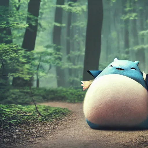 Prompt: national geographic photo of snorlax, pokemon in the wild, intricate, portrait, 8 k highly professionally detailed, hdr, award winning