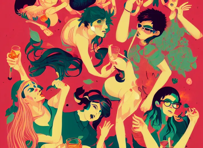 Prompt: Bacchanalia party by Sachin Teng