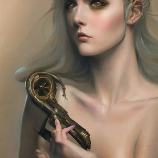 Prompt: a painting in the style of charlie bowater and in the style of donato giancola. smooth, sharp focus, semi - realism.