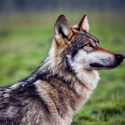 Image similar to professional photograph of a mud - colored wolf, high quality, hd, 8 k, 4 k, magnificent, award - winning, nature, nature photography, awe - inspiring, highly detailed, amazing