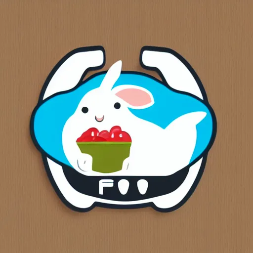 Prompt: a logo for a food delivery app for bunnies, professional logo design, dribbble.com, flat icon, modern