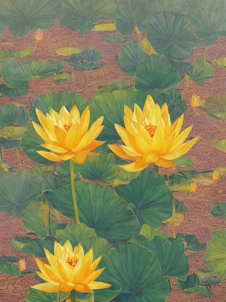 Image similar to a beautiful fine art painting of a buddha sacred lotus flower, intricate details, aesthetically pleasing and harmonious colors, impressionism, sacred, pure