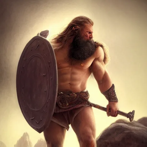 Prompt: cinematic view muscular viking after a battle on the snowy mountains blizzard digital painting, artstation, concept art, soft light, hdri, smooth, sharp focus, illustration, fantasy, intricate, elegant, highly detailed, D&D, matte painting, in the style of Greg Rutkowski and Alphonse Mucha and artemisia, 8k, highly detailed, jurgens, rutkowski, bouguereau, pastoral, rustic, georgic