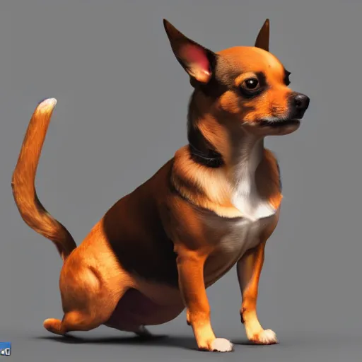 Prompt: chihuahua riding on top of a ROTTWEILER, rendered in unreal engine