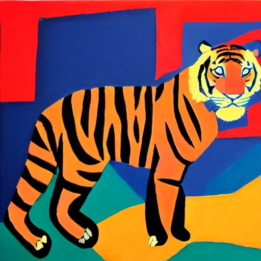 Prompt: tiger by oscar bluemner