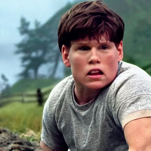 Image similar to Live Action Still of Jerma985 in The Goonies, real life, hyperrealistic, ultra realistic, realistic, highly detailed, epic, HD quality, 8k resolution, body and headshot, film still