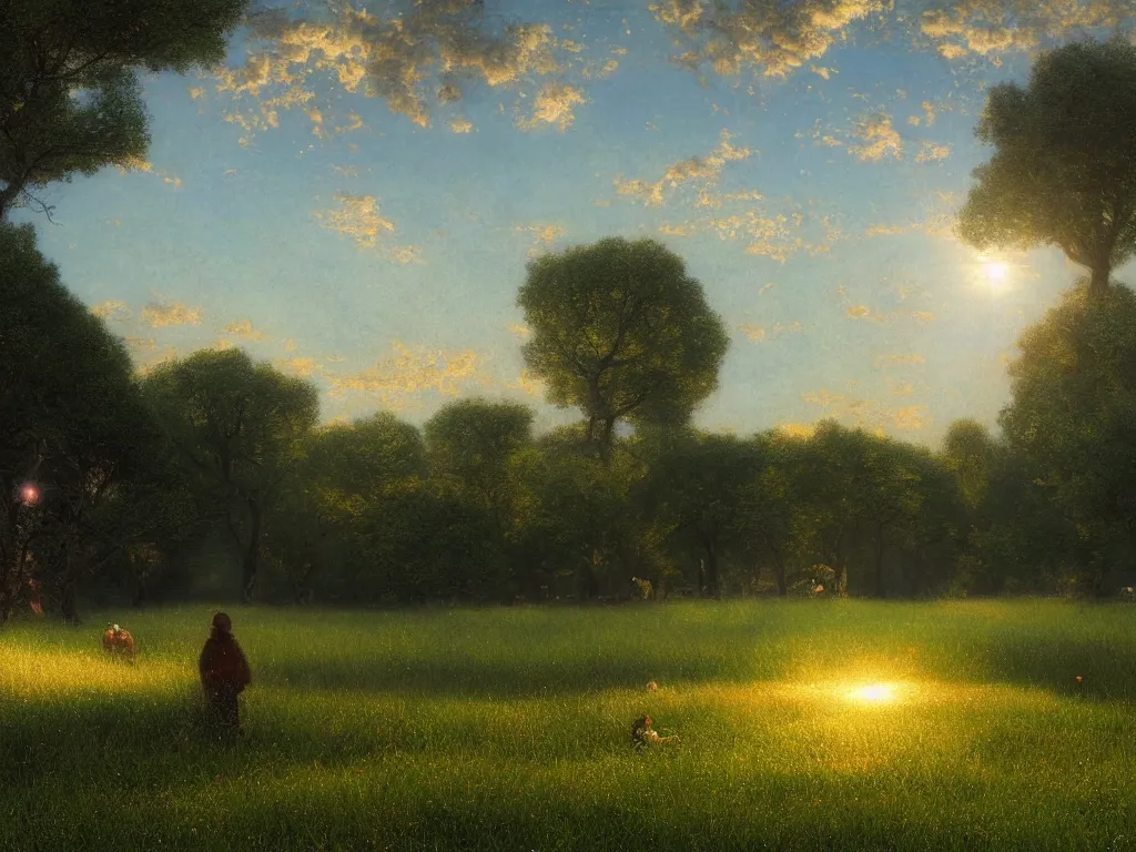 Image similar to The universe is a spheroid region 705 meters in diameter, 3d render, Sunlight Study, by George Inness!!! and ((((Lisa Frank)))), Art Nouveau, 8k, extreme detail, sharp focus, octane render