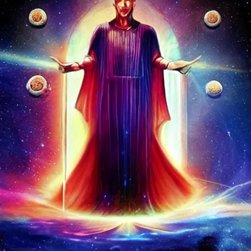 Image similar to the ruler of everything in the end of time, god of time and space