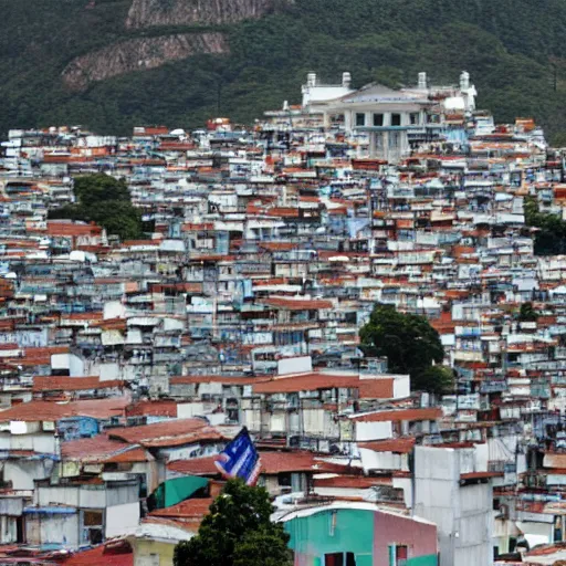 Image similar to the White House surrounded by favelas