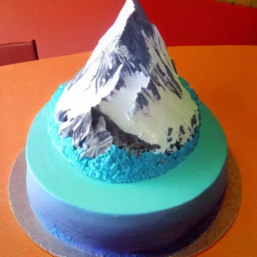 Prompt: Mount Everest made of cake