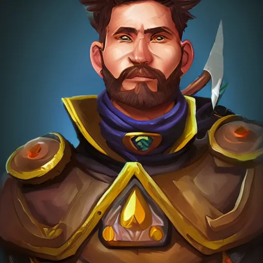 Prompt: portrait of a ranger, hearthstone art style