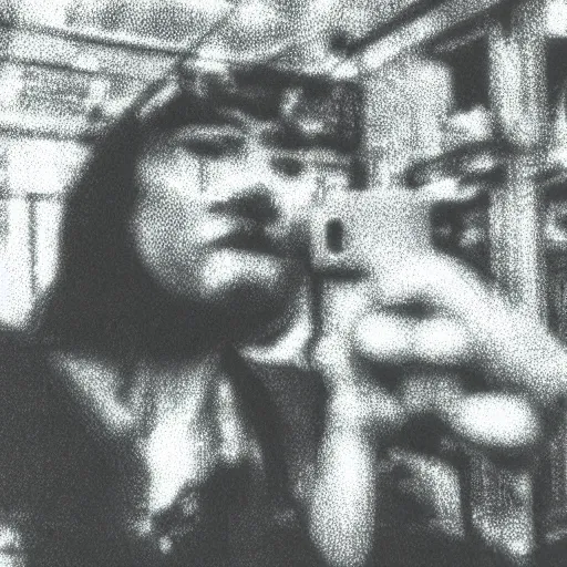 Prompt: camera selfie, green monochrome 6 4 x 6 4 dot matrix resolution