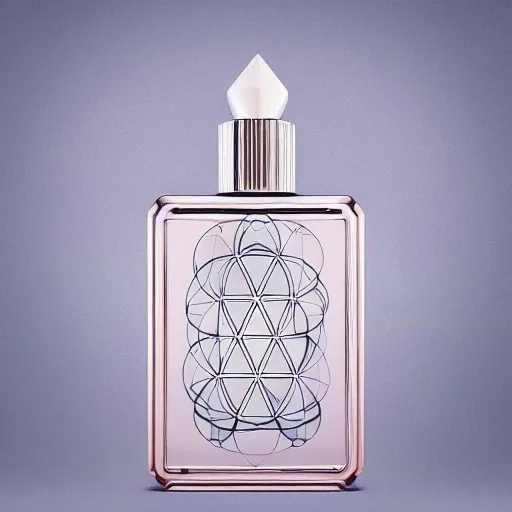 Prompt: sacred geometry perfume advertising
