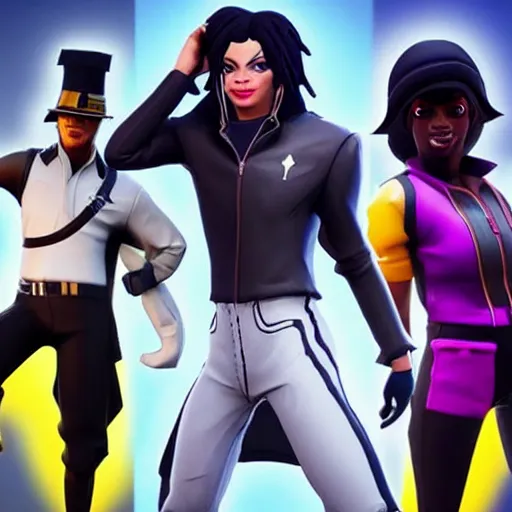 Image similar to michael jackson in fortnite