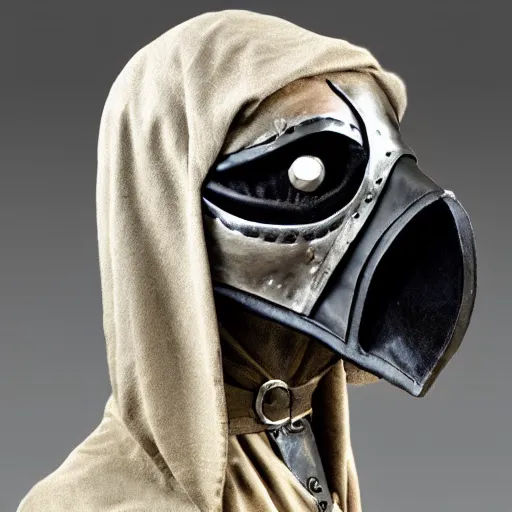Prompt: medieval wearing plague doctor plague doctor bone mask corvus